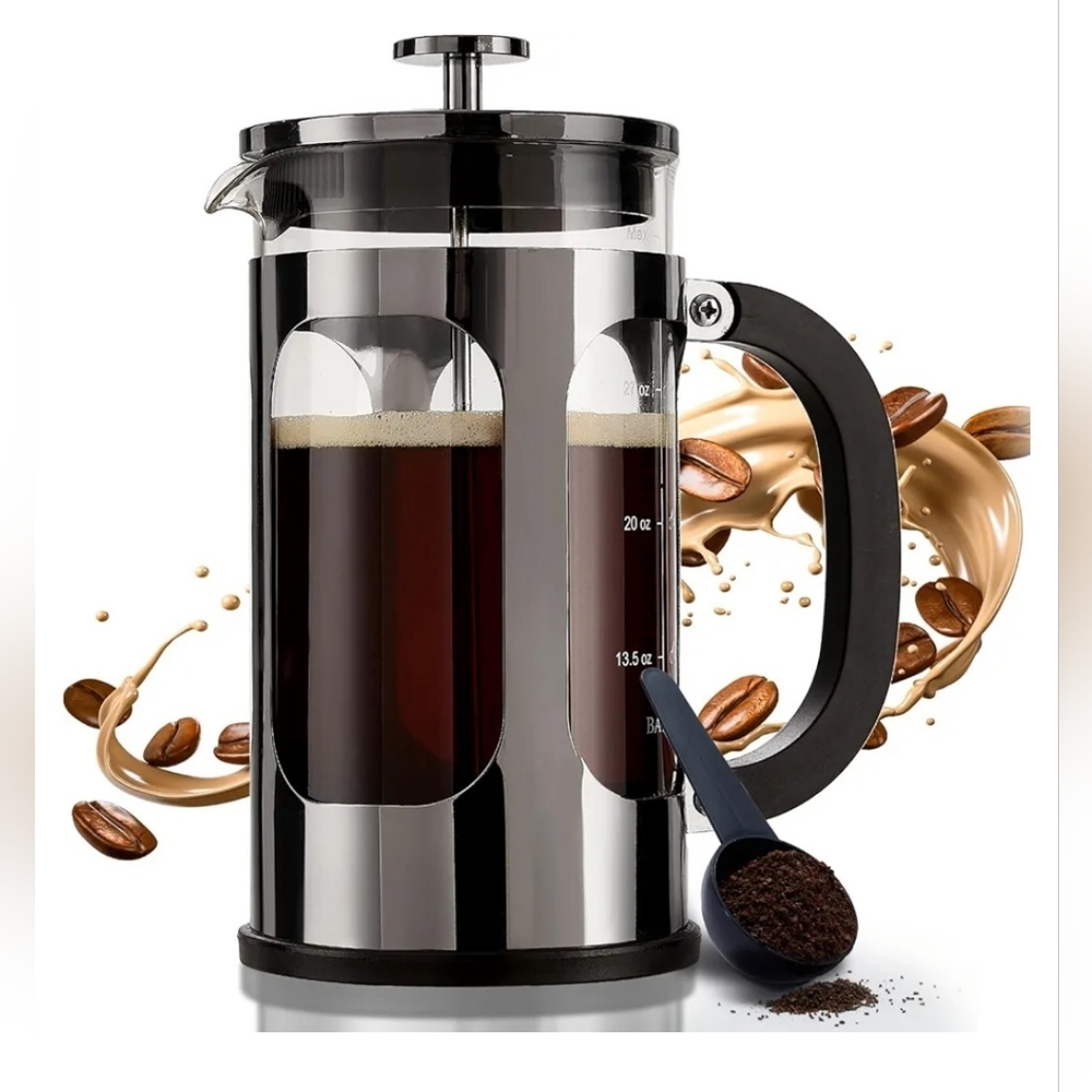 Stainless Steel French Press Coffee Maker. New In Box